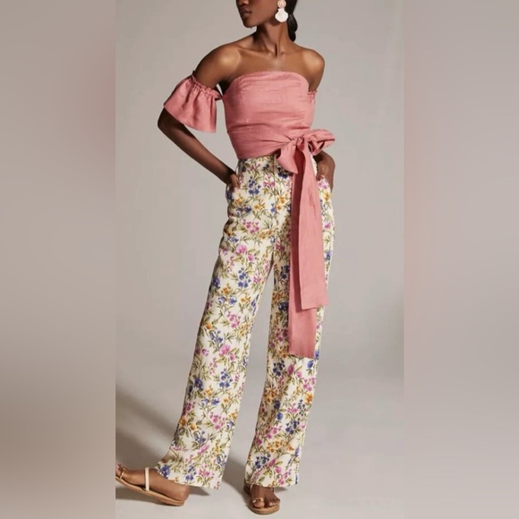 En Saison Multicolor Floral Print High Waist Pants - Picture 1 of 8